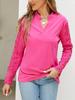 Women's White V-Neck Long Sleeve Blouse with Lace Detail, Elegant Casual Top