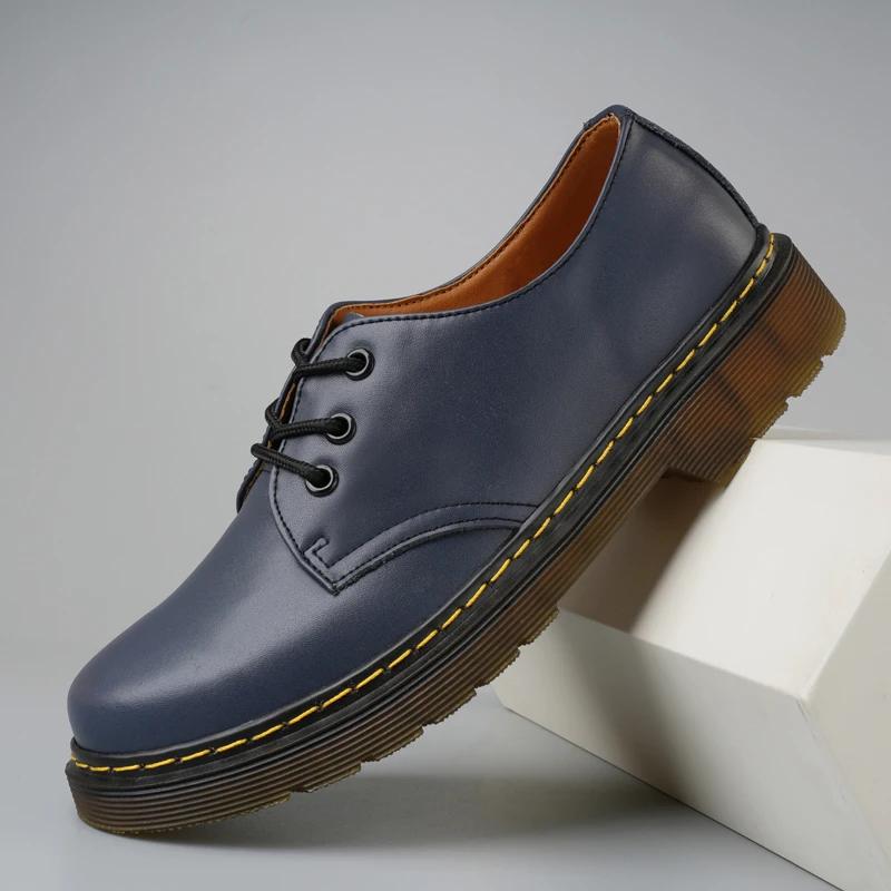 British Style Luxury Outdoor Brand Thick Bottom Oxford Shoes Lace Up Safety Shoes  Fashionable New Couple Style Work Shoes
