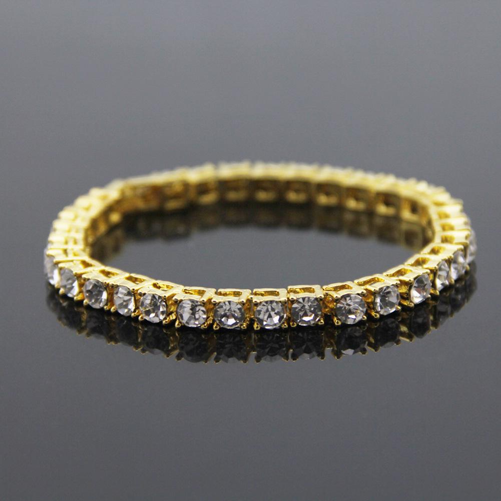 Men's Hip-Hop Single Row Diamond Bracelet - European & American Trend