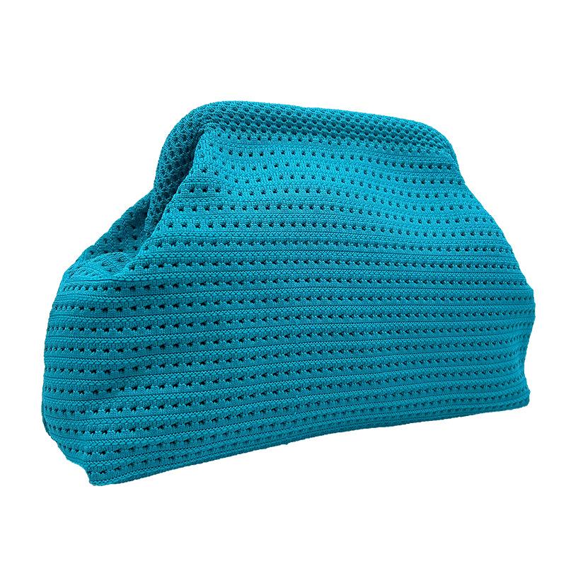 Nuova Borsa da Spiaggia Lavorata a Maglia: Elegante Pochette a Nuvola con Grande Capienza e Design Color Block
