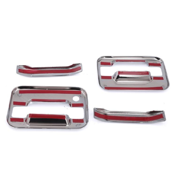 Silver Look Exterior Handle Trim Set, 4 Piece ABS Door Handle Covers for 2004-2014 Truck Door Area Update Daily