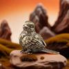 Small Sparrow Statue Metal Brass Tea Pet Table Ornament Home Decoration Accessories Retro Bird Animal Figurines Miniatures Craft
