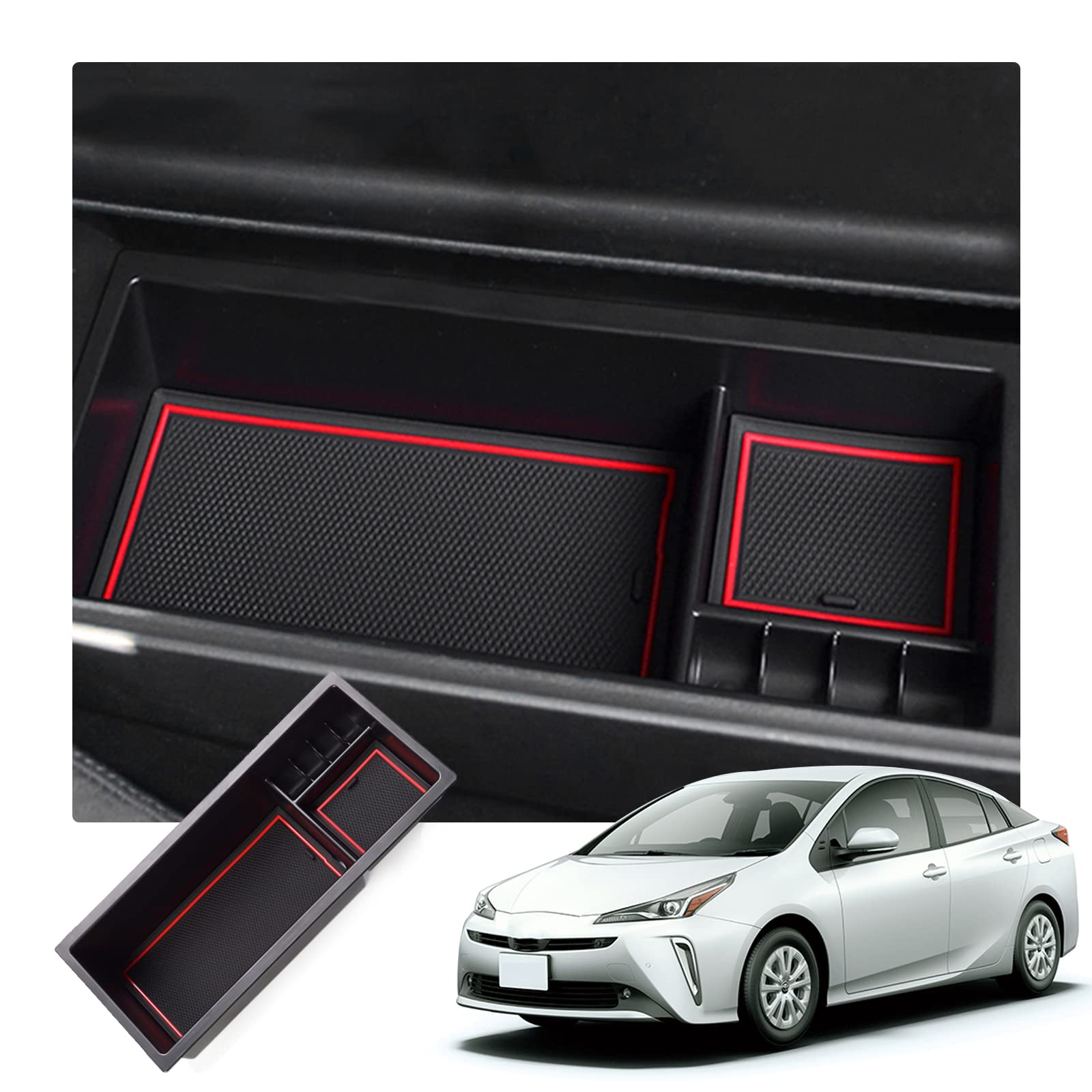 

RUIYA Toyota Prius 50 Series Console Box, Prius 50 Series Center Console Tray, Car Storage Box, Prius 50 Series Storage Console Tray