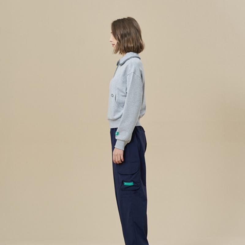 Bbc Earth Women S Half Zip SweatShirt  Gray  23fw