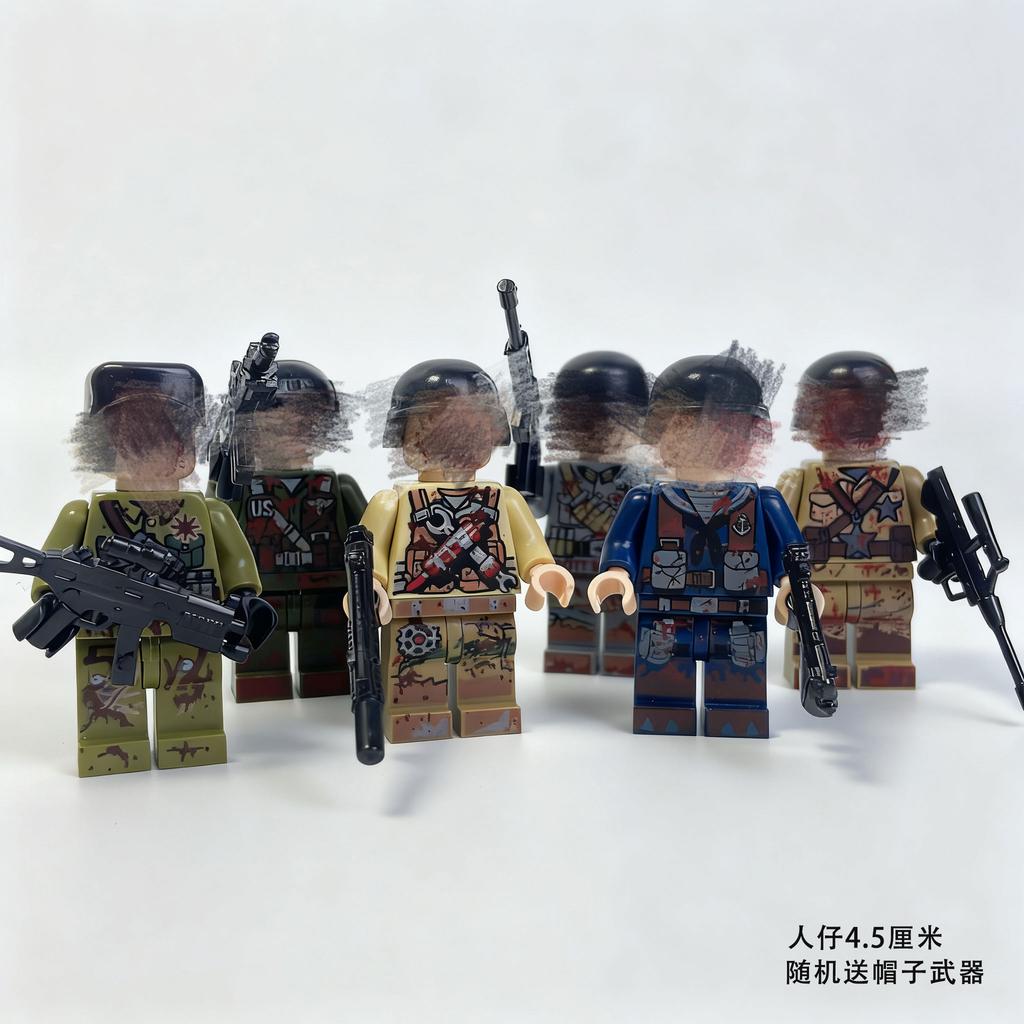 SWAT Special Forces Mutant Zombie Particle Building Block Villain Halloween Zombie Toy Bag