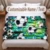 Fußball-Thema Weiche Decke Personalisierter Benutzerdefinierter Name Textdruck Warme Decke Zuhause Sofa Schlafzimmer Dekoration