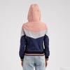 Women Spring Autumn Hooded Long Sleeve Color-block Drawstring Thin Trench Coat S-XXL