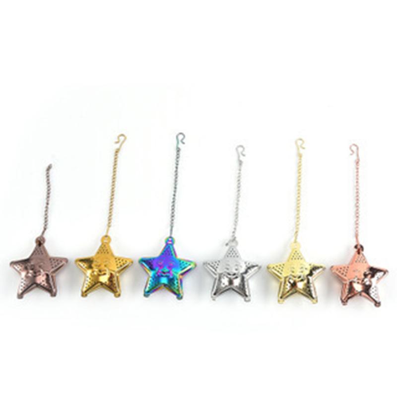 Star Shaped Tea Mesh Infuser,Stainless Steel Tea Infuser Teapot Tray Spice Tea Strainer Herbal Filter Teaware Accessories
