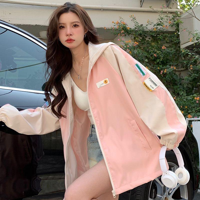 American Retro Splicing Hooded Baseball Uniform Spring and Autumn New Loose Korean Student All-match Fashion Brand Coat Children