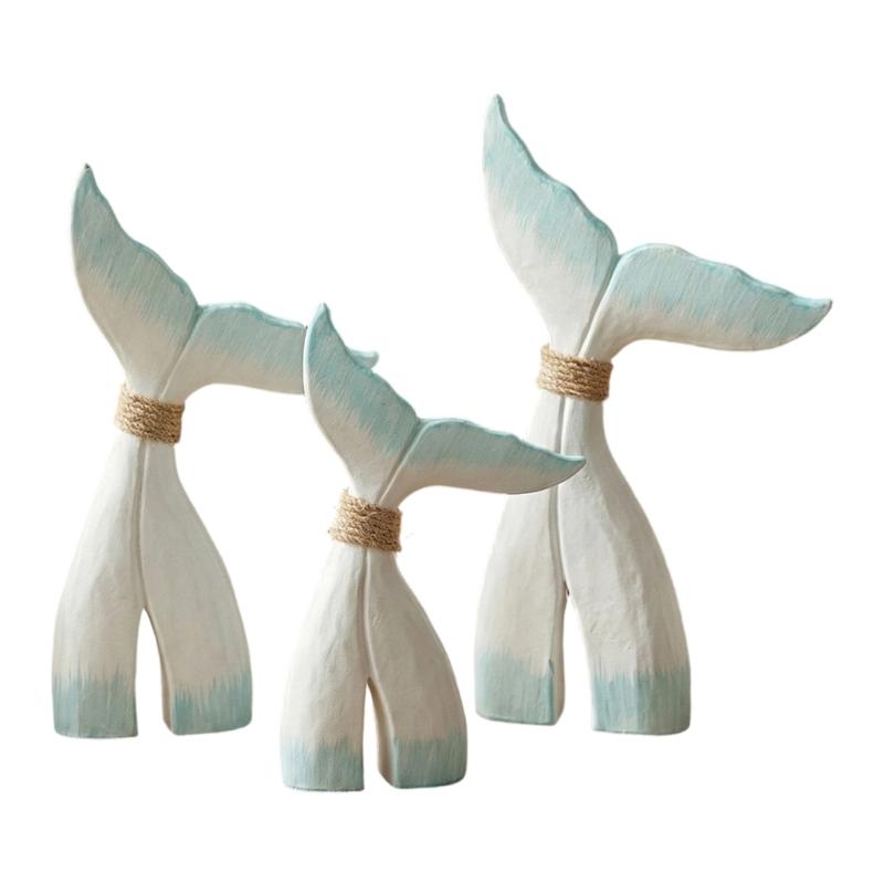 Wooden Whale Tail Figurines Rustics Wood Whale Tail Sculptures Nauticals Decors Accent Decorative Ornament Coastal Decors