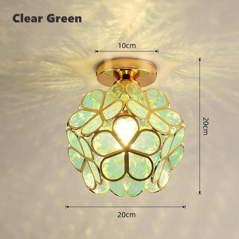 Lampă de Plafon LED 12W Nordic Minge Floare E27 Tiffany Fier Acril Petală Incrustată Candelabru Alee Coridor Decor Acasă Lumină de Plafon