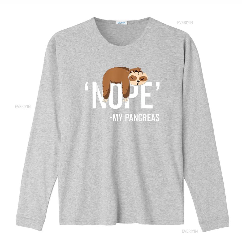 Nope My Pancreas Cute Sloth Type 1 T1D Diabetes Funny T Shirt vintage Washed Comfortable Stylish Casual Top For Everyday Wear