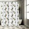 Green Star Sprinkle Shower Curtain White Fabric Pattern Decorative Waterproof Bath Liner for Home Bathroom Size180x245cm