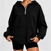 Womens Oversized Half-Zip Hooded Sweatshirt Loose Fit Long Sleeve Casual Top Winter 2026