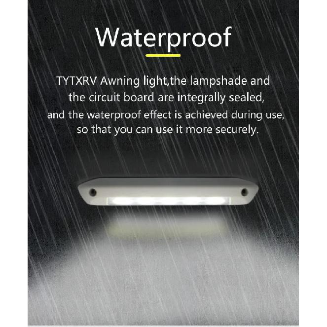 12V/24V RV LED Awning Porch Light Waterproof Motorhome Caravan Interior Wall Lamps Light Bar RV Van Camper Trailer Exterior Lamp