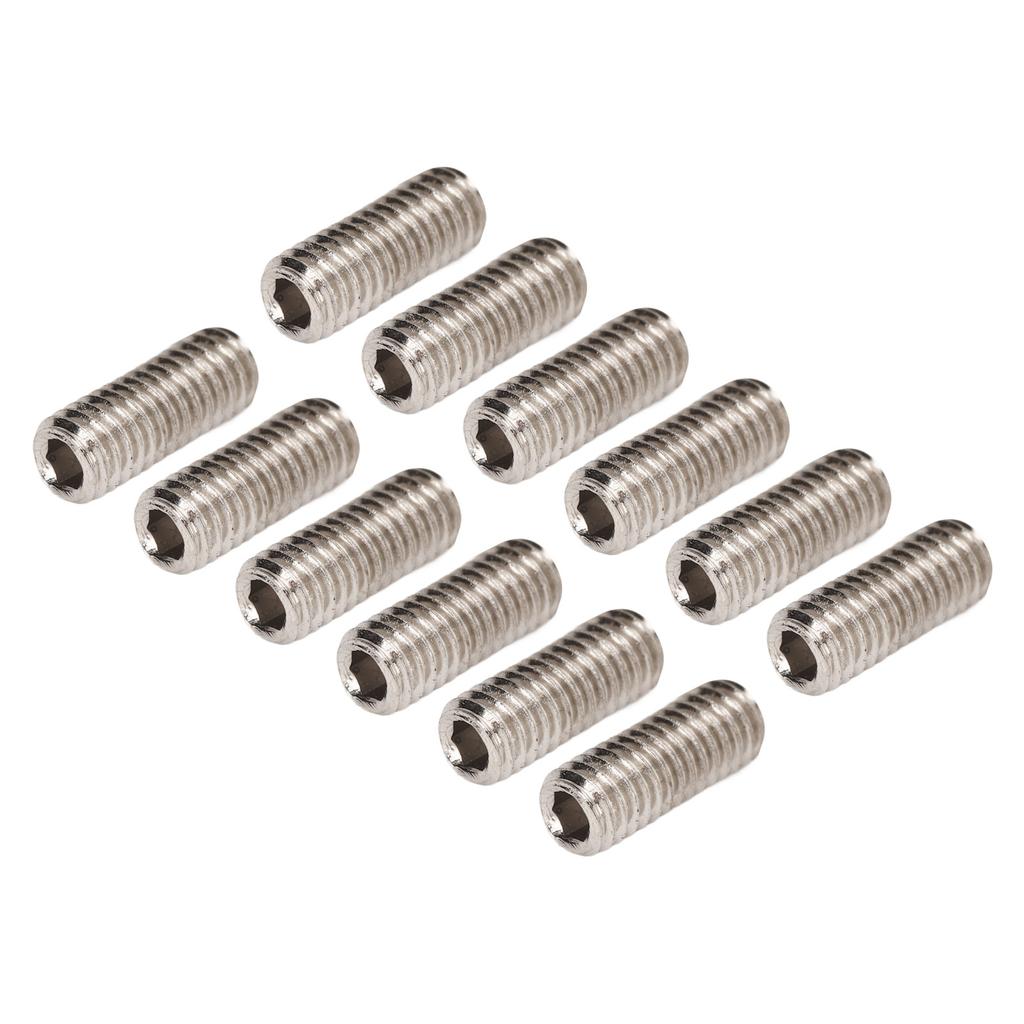 12Pcs Saddle Height Screws Metal Adjustment Set Electric Guitar Bridge Parts Accessories Silver