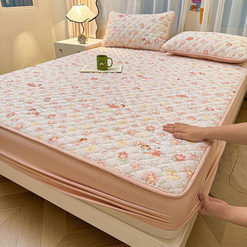 Retro Crinkle Cotton Quilted Fitted Sheet Set - 3 Piece 2025 Edition