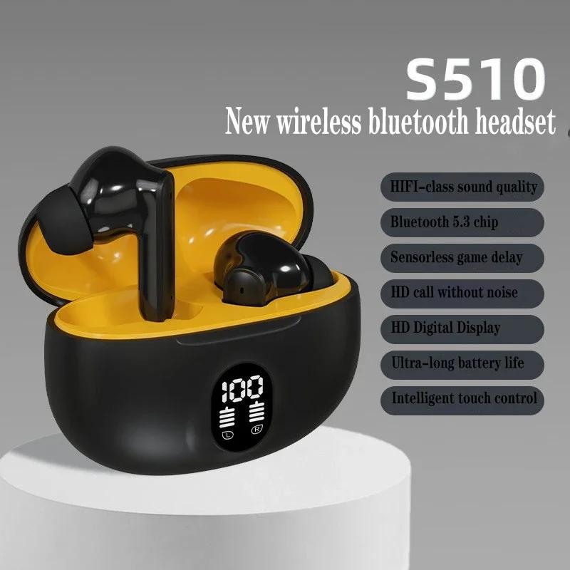 

S510 Wireless Bluetooth 5.3 Headphones Music Call Earphones Waterproof Headset with Mic Earbuds for All Smartphones