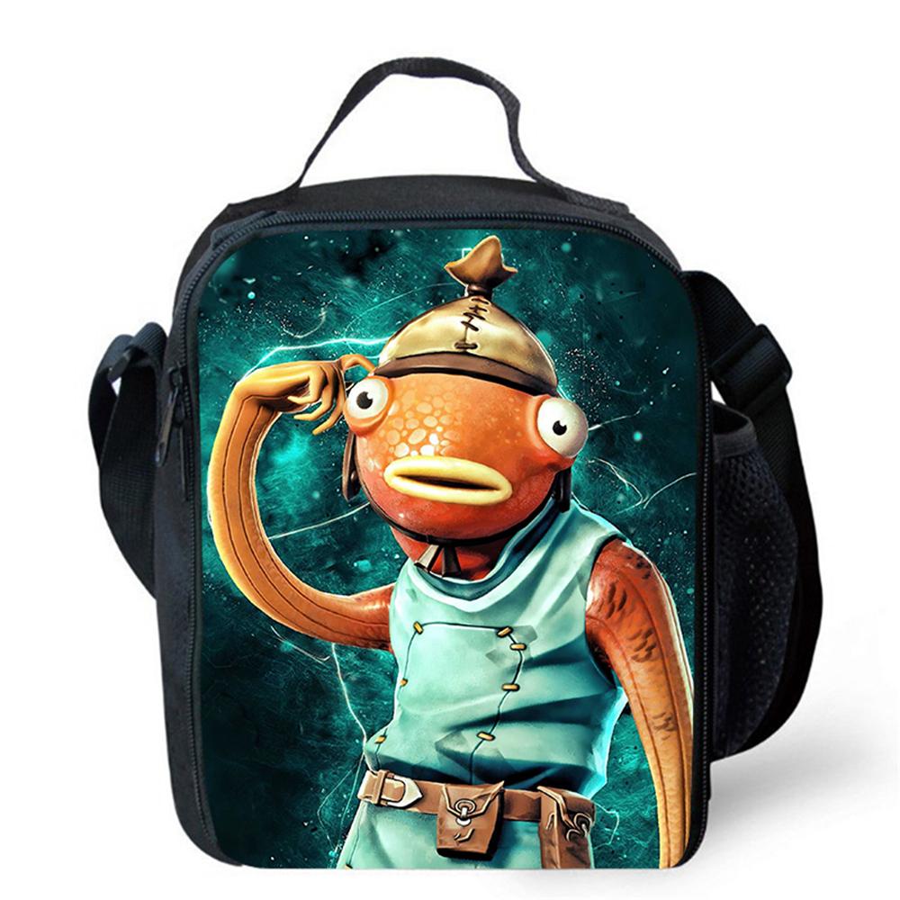FORTNITE Cartoon Children's Picnic Bag, Kids Insulated Cooler Lunch Bags Cute Portable Lightweight, For Boys & Girls Ages 5-10.