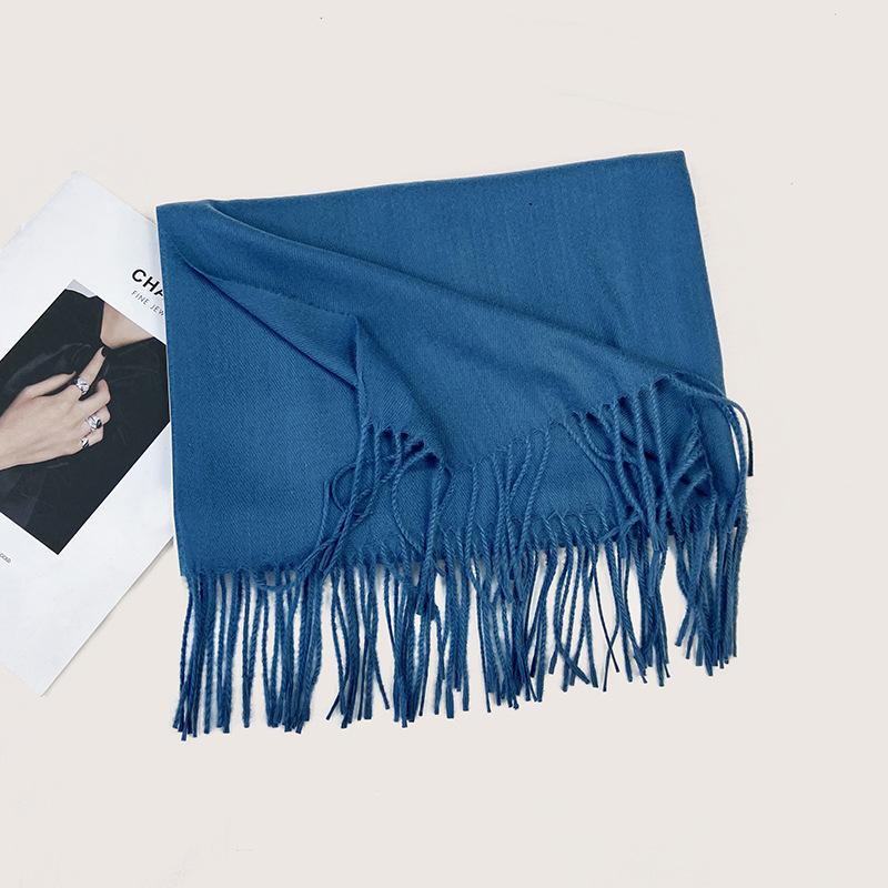 Autumn and Winter New Solid Color Scarf Imitation Cashmere Scarf Women's Warm Shawl Scarf