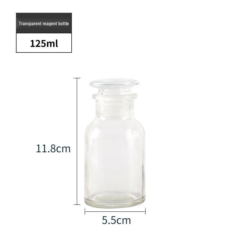 Brown Transparent Thickened Wide-Mouth Frosted Glass Reagent and Medicine Bottle