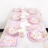 Butterfly Theme Dinnerware Suit Butterfly Print Papírové talíře Poháry Ubrousky Brčka Party