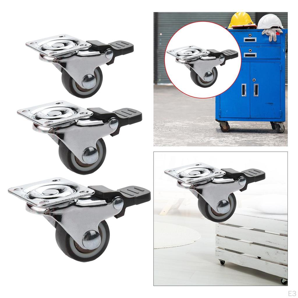 Heavy Duty Swivel Caster Wheel Set with Brake for Furniture Protection