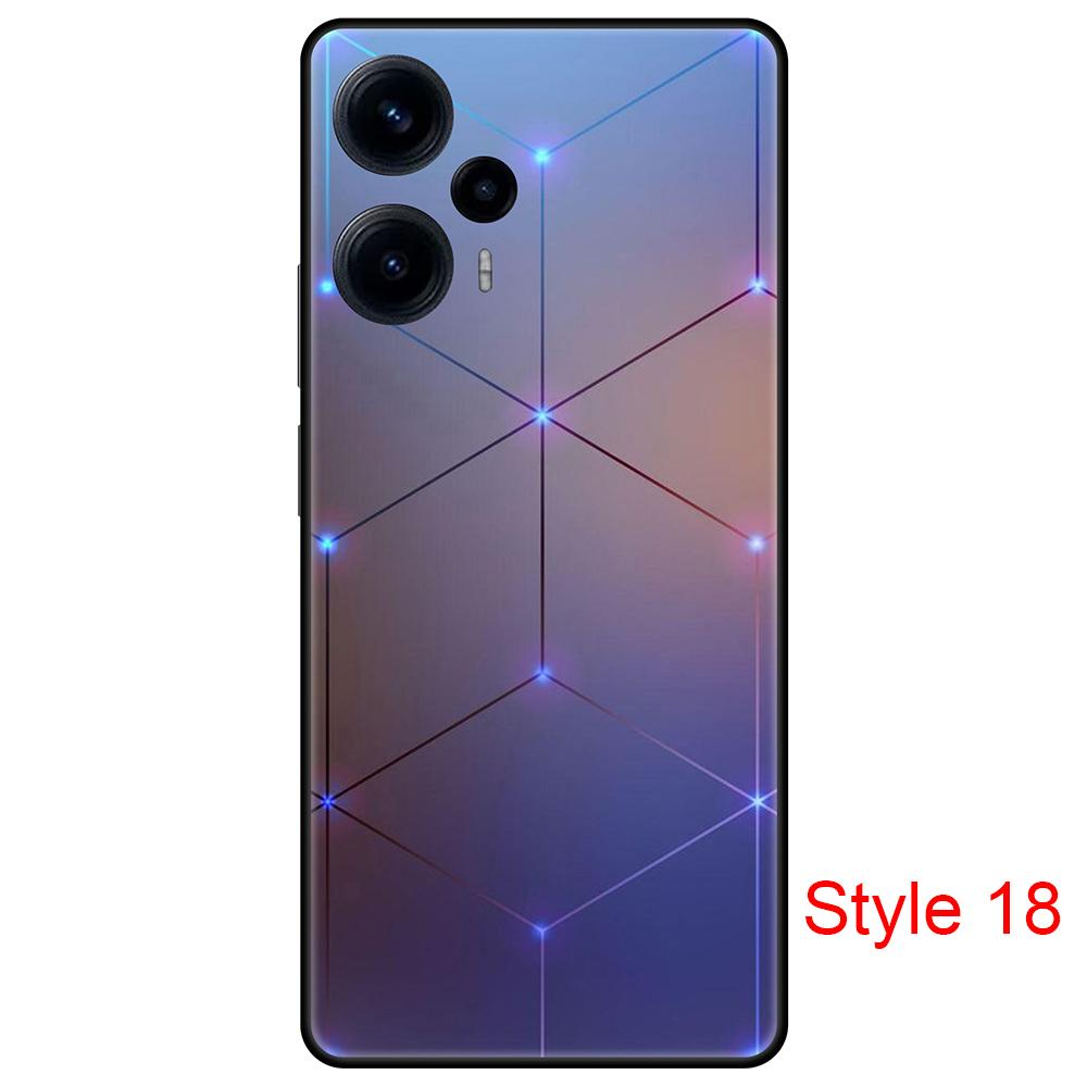 

Черный чехол для Poco F5 Pro PocoF5, милая задняя крышка с мультяшным рисунком на Poco F5, силиконовый ультратонкий противоударный чехол с полной защитой Poco F5 Pro 5G разноцветный