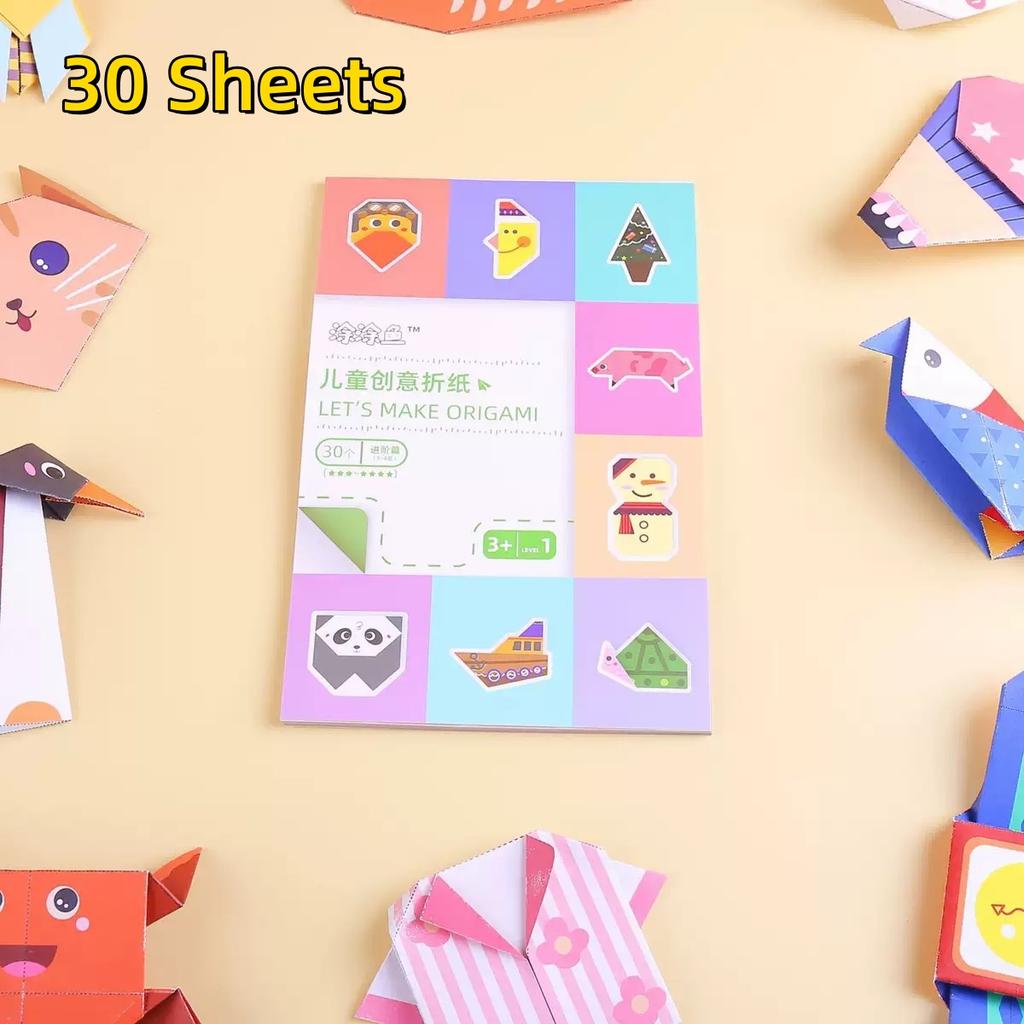 Origami Kit 30/108 Sheets Paper Folding Craft Guiding Book DIY Handmade Toys Art Craft Projects Supplies for Beginners Gifts
