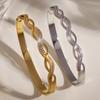Titanium Steel Wave Pattern Buckle Women's High-end Cross Bracelet Bracelet