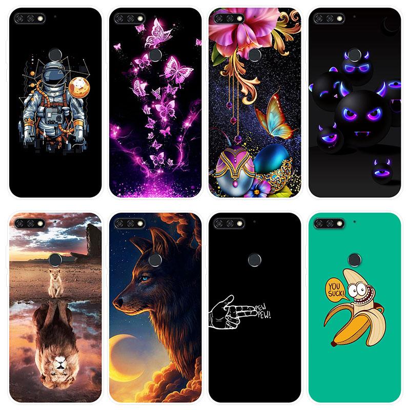 

Для Huawei Честь 7C HuaweiHonor7C Дело Мягкая силиконовая задняя обложка Мультфильм Телефон Дело Модно