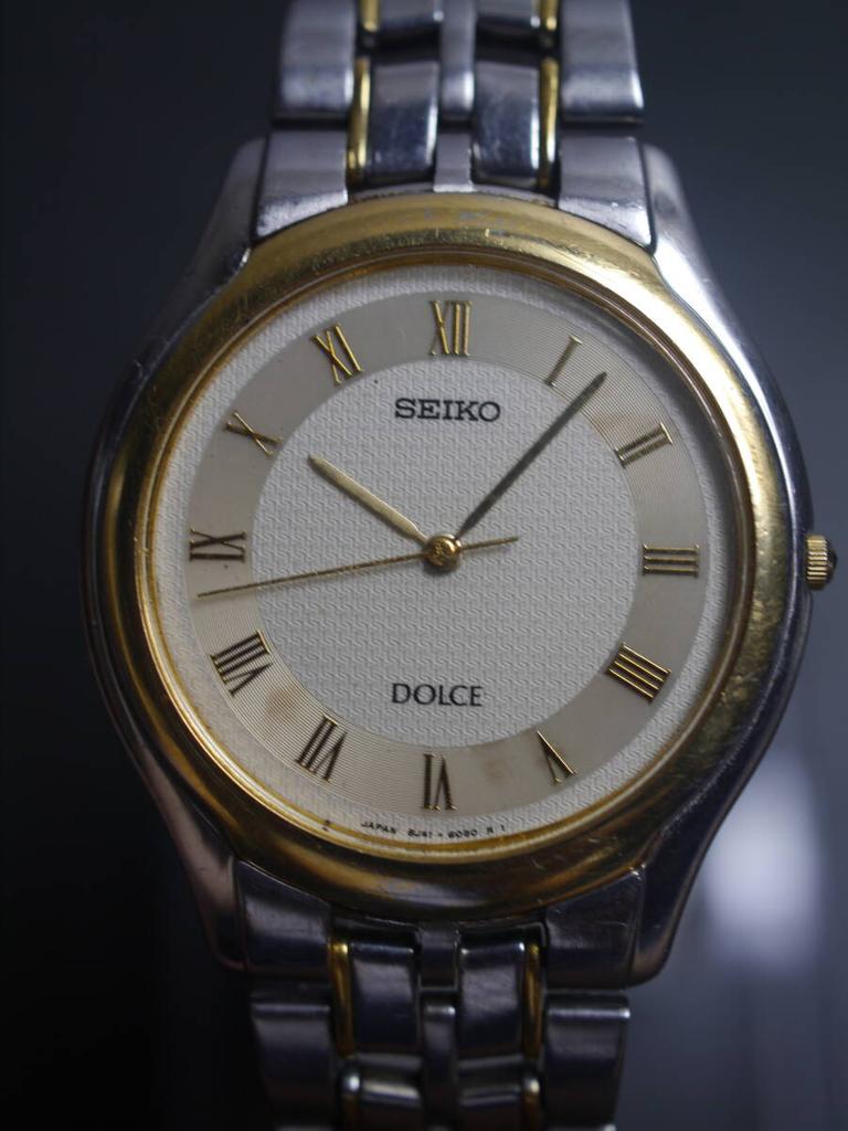 SEIKO Dolce Quartz Model Working Condition 3-Hand Watch, Strap, 8J41-6030, Men's Watch, (AE605)