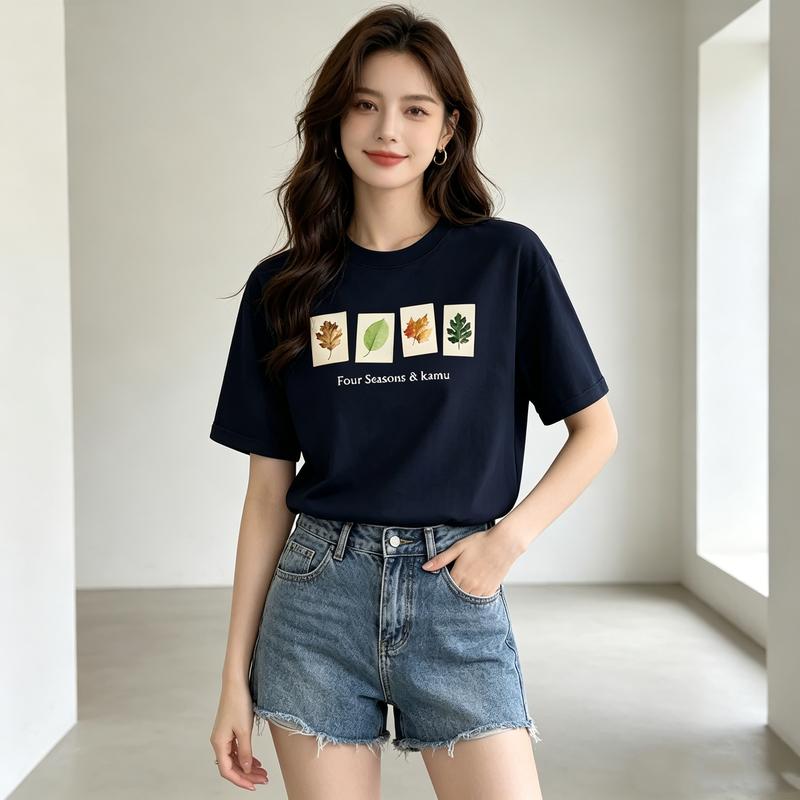 Four Seasons Leaf Graphic TShirt Nature Inspired Botanical Tee Casual Streetwear Top For Unisex Unisex