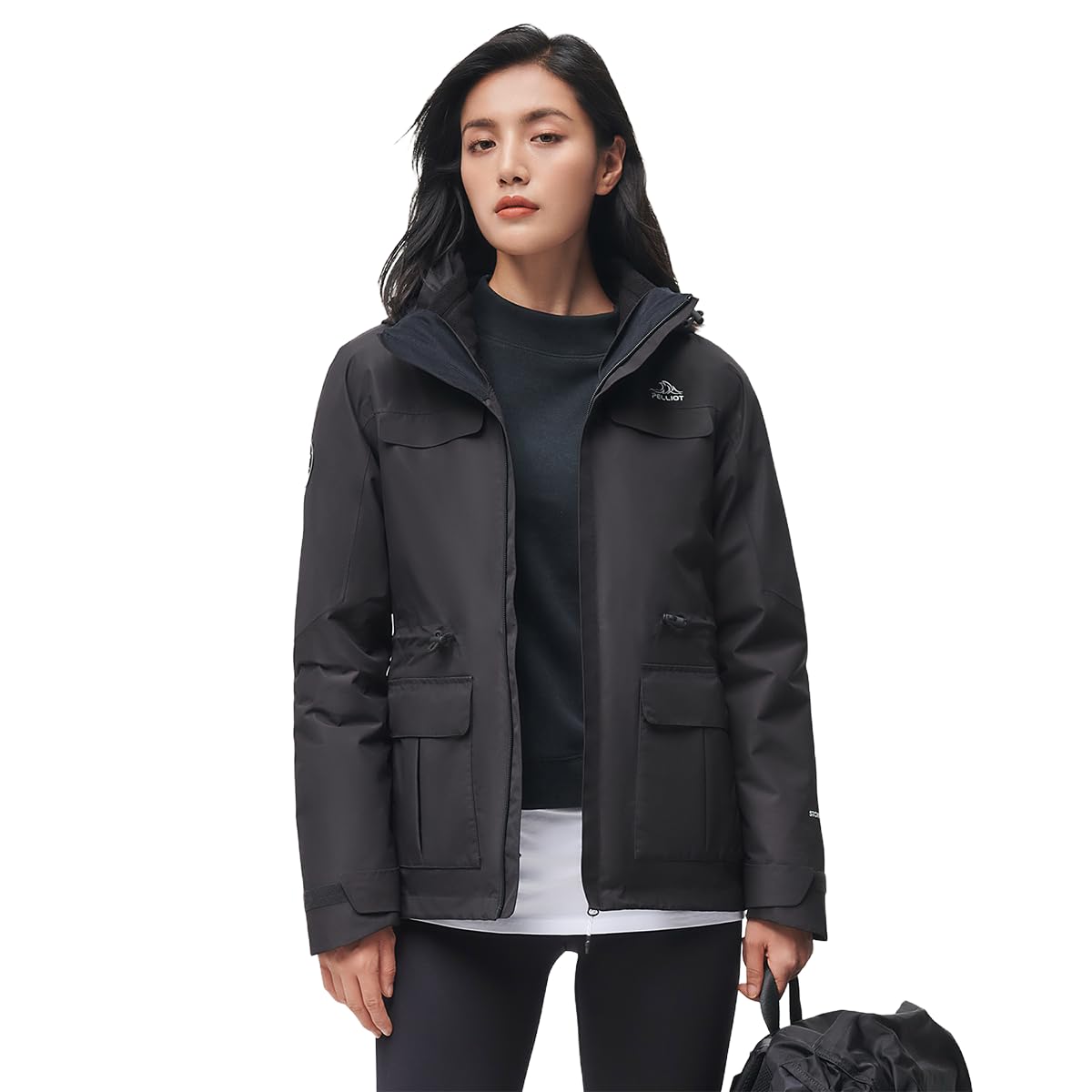 

Флисовая куртка для скалолазания в горах Water 3in1 Cold Weather Removable [PELLIOT] Женская куртка, подкладка, парка, одежда, походы, треккинг, ветрозащитная, чёрный