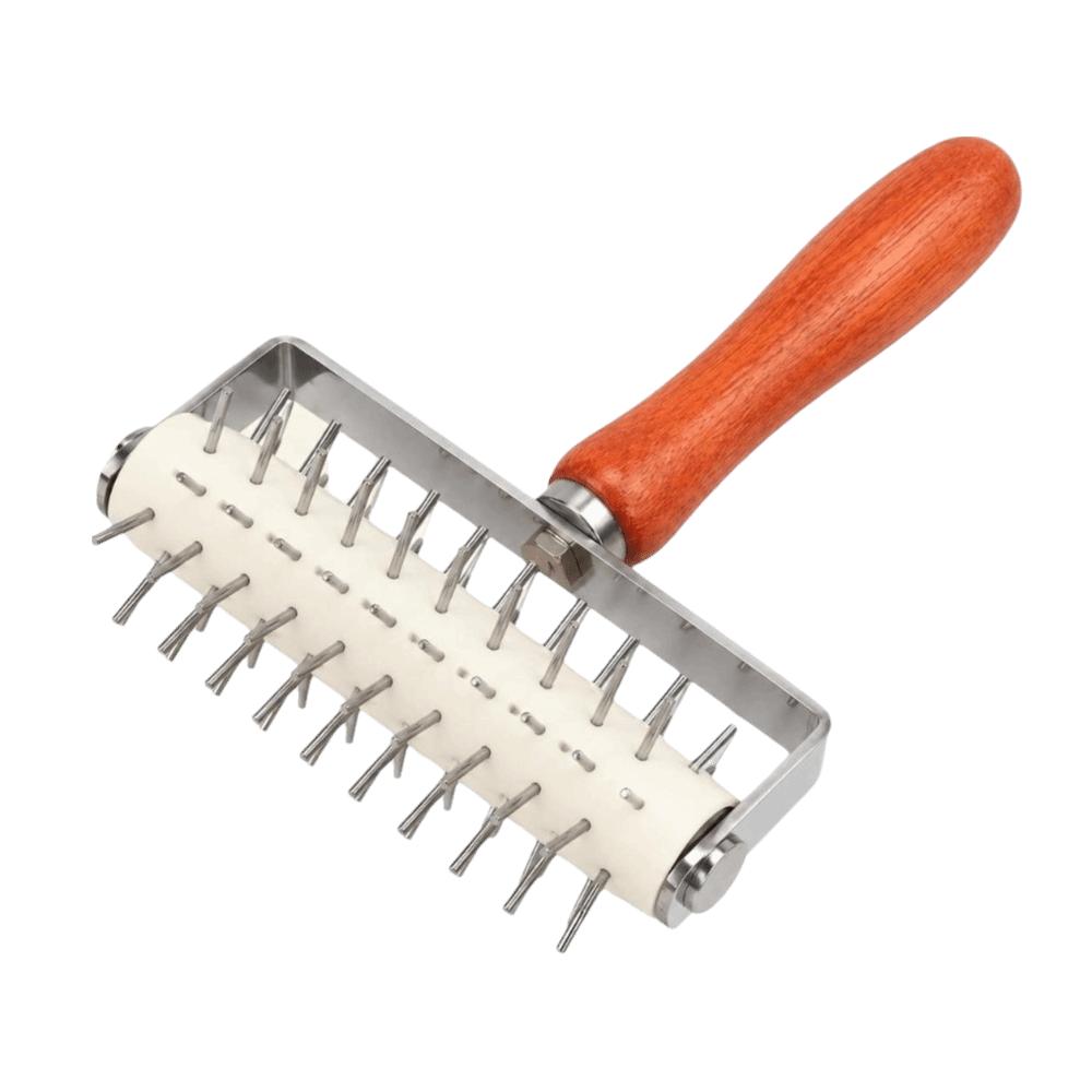 Mirror Polish Dough Docker Wooden Handle Pizza Dough Roller Practical Baking Tool Bread Baking