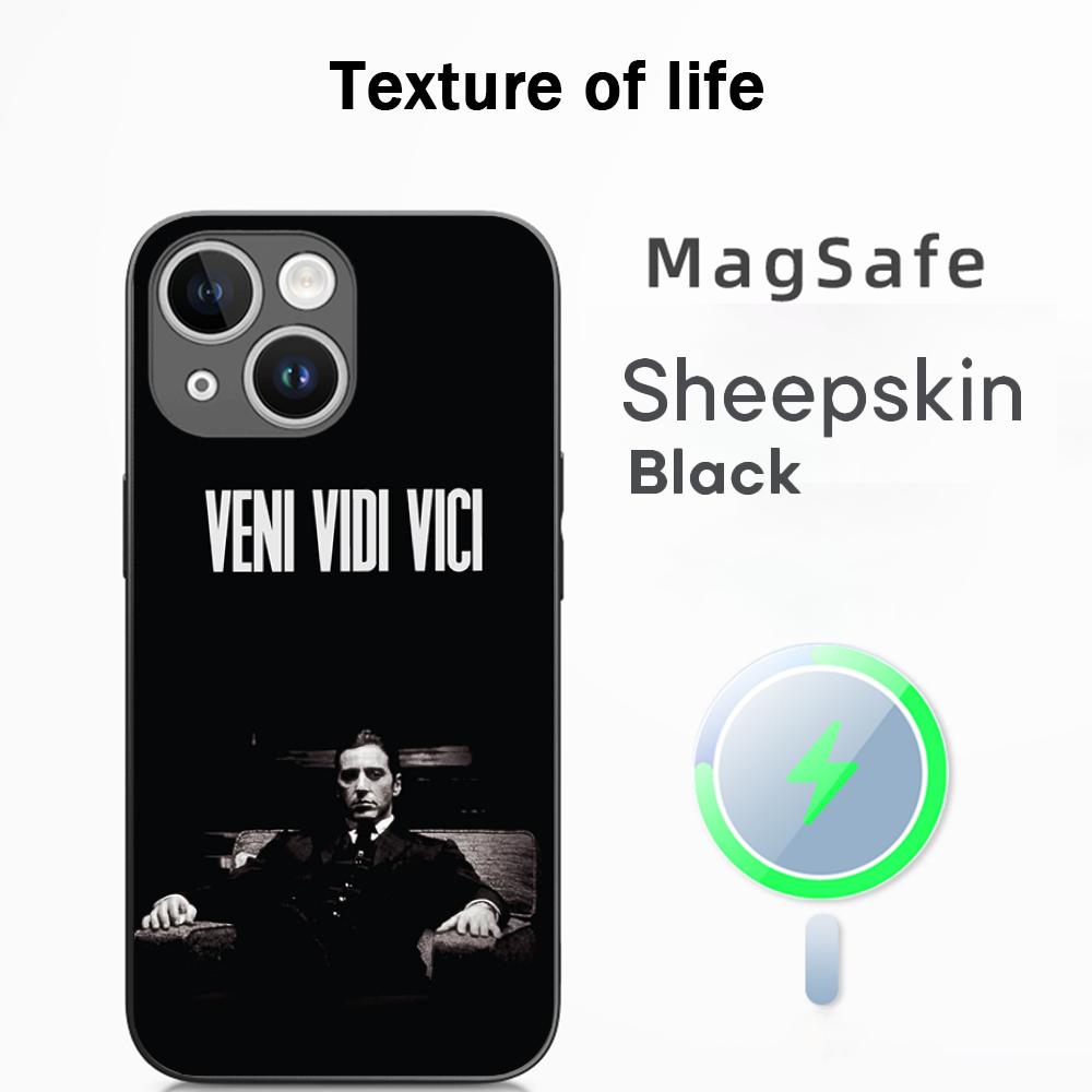 The Godfather Classic Movie Poster Phone Case For iPhone 17 16 15 14 13 12 Plus Pro Max  High-end Luxury Magsafe Sheepskin