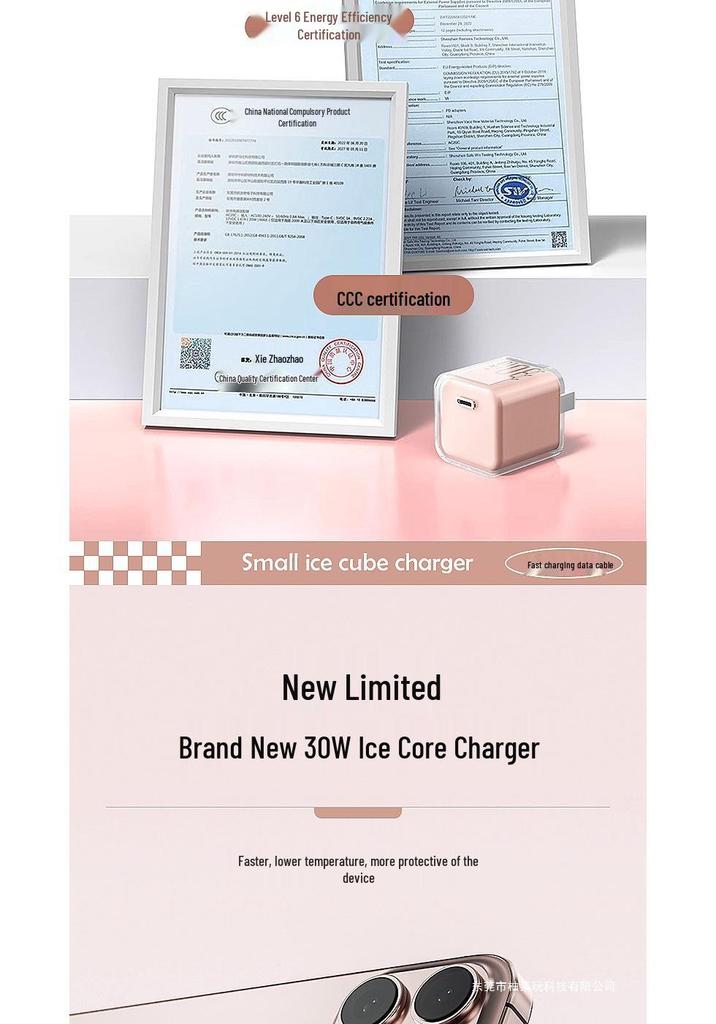 Apple-Compatible 16W GaN Charger for iPhone 15 Pro Max/14 Plus - Genuine PD Fast Charge