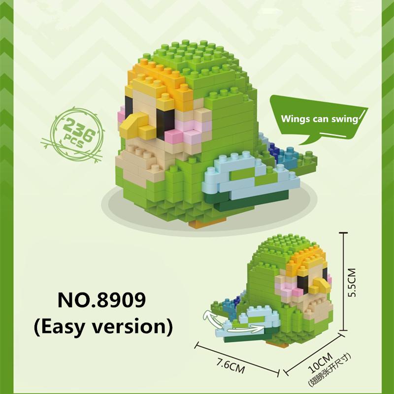 Kawaii Bird Series Micro Particle Building Blocks Cute Colorful Parrot Model DIY Bricks Decor Toys For Children Christmas Gifts