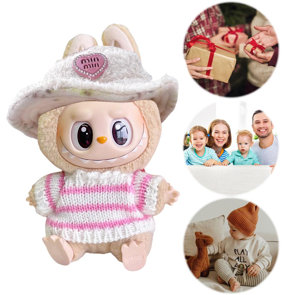 (No Dolls) For Labubu V1 V2 Idol 17cm Doll Fashion Sweater Outfit Accessories Sitting Party Sweater Clothing DIY Doll Outfit