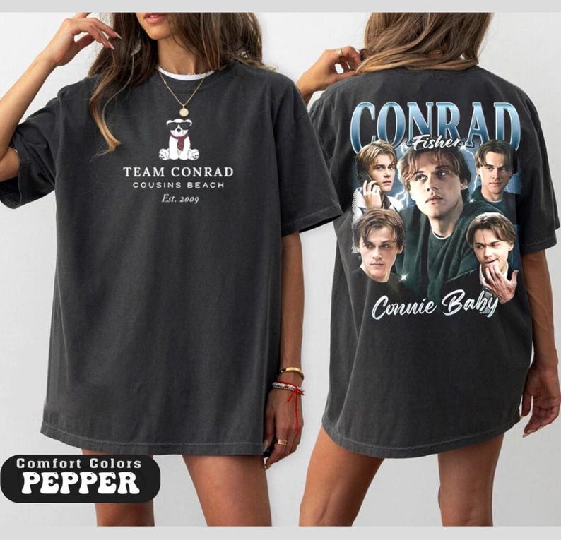Team Conrad Bootleg 2 Side Comfort Colors Conrad Fisher TShirt The Summer I Turned Pretty Shirt Cousins Beach Movie Y2k Tee