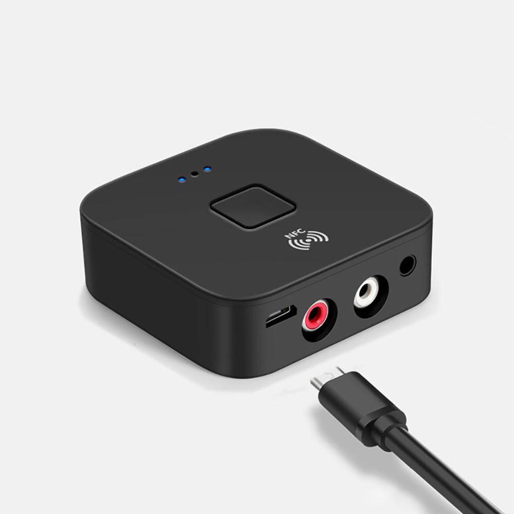 Bluetooth 5.0 Receiver Wireless 3.5mm Jack AUX NFC to 2 RCA Audio Stereo Adapter