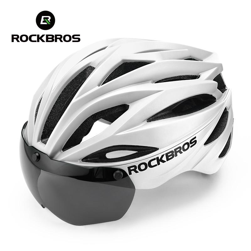 ROCKBROS Fahrradhelm 58-62cm Verstellbar Magnetische Brille Integrierter Fahrrad-Sicherheitshelm Herren Fahrradhelm Radsport Kopfbedeckung