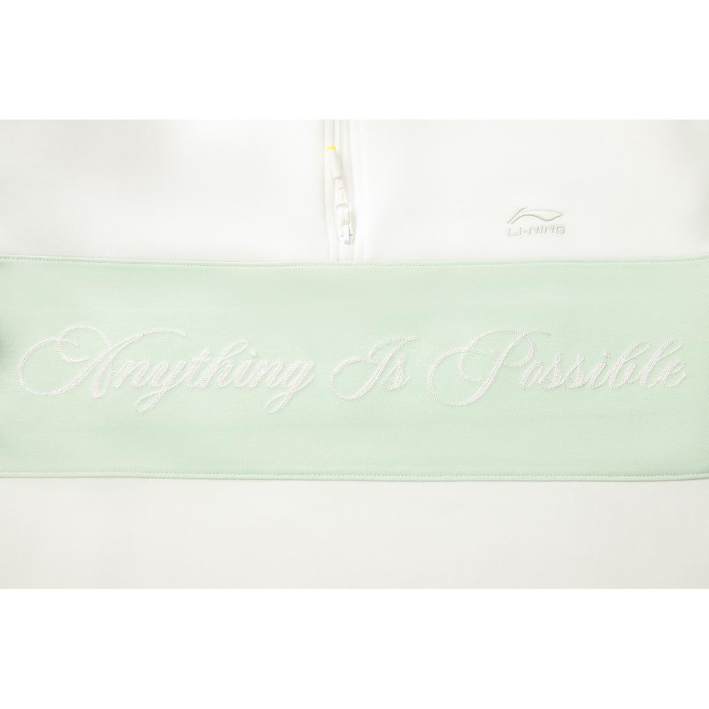 Li-Ning Sports Trend Series Loose Stand Collar Embroidered Letter Couple Sweatshirt Unisex sweatshirt AWDV561-1