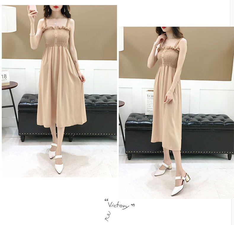 2026 Women's Plus Size Slimming Fairy Camisole Slip Dress with Pleated Hem for Summer