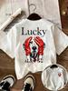 Dog Graphic T Shirt Unisex Lucky Print Tee Artistic Puppy Casual Summer Short Sleeve Streetwear Harajuku Top Unisex Clothing
