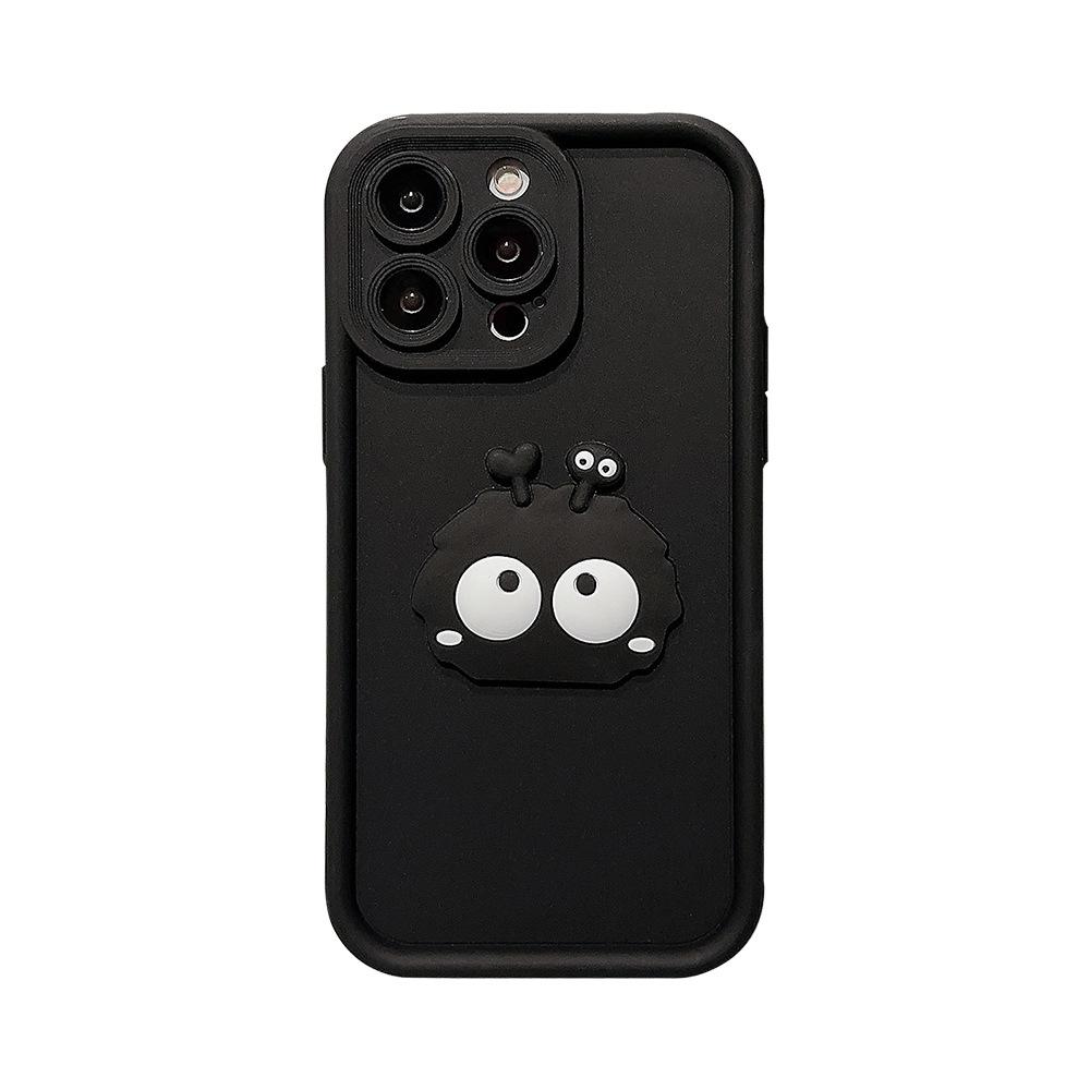 Applicable To Apple 17 Mobile Phone Case Iphone14promax Three Dimensional Black Coal Ball 13 Cartoon Personality 11 All Inclusive Set 16