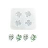 Food Grade Silicone 4-Leaf Grass Silicone Pendant Mold For Epoxy Resin Crafts Hair Pins Decorations Quick Cleaning