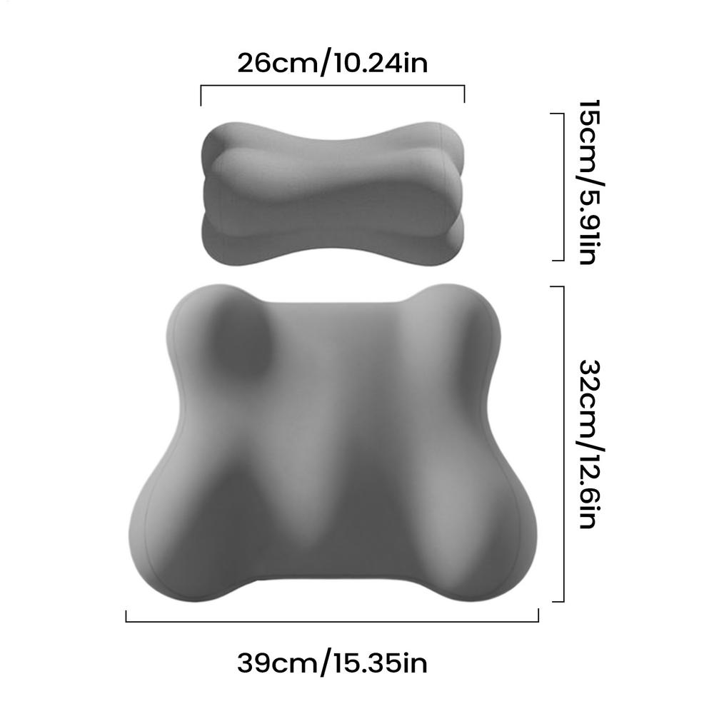 

Car Headrest & Lumbar Support Cushion Driving Ergonomic Accessories Car Head Rest And Lumbar Pillow Set For Drivers Office Desk