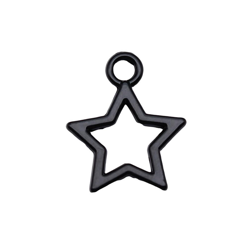 Nested Star Charms Multi Color Alloy Pendants For Double Star Themed Jewelry