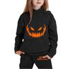 Kids' Hoodie and Sweatpants Set with Halloween Print for Costume Party or Everyday Wear